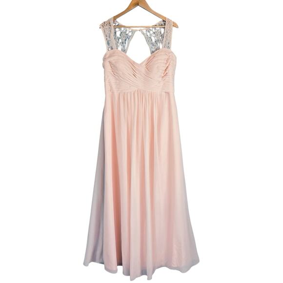 Bill Levkoff 1173 Formal Sleeveless Dress Gown Chiffon Pink Plus Size 20 - Picture 4 of 8